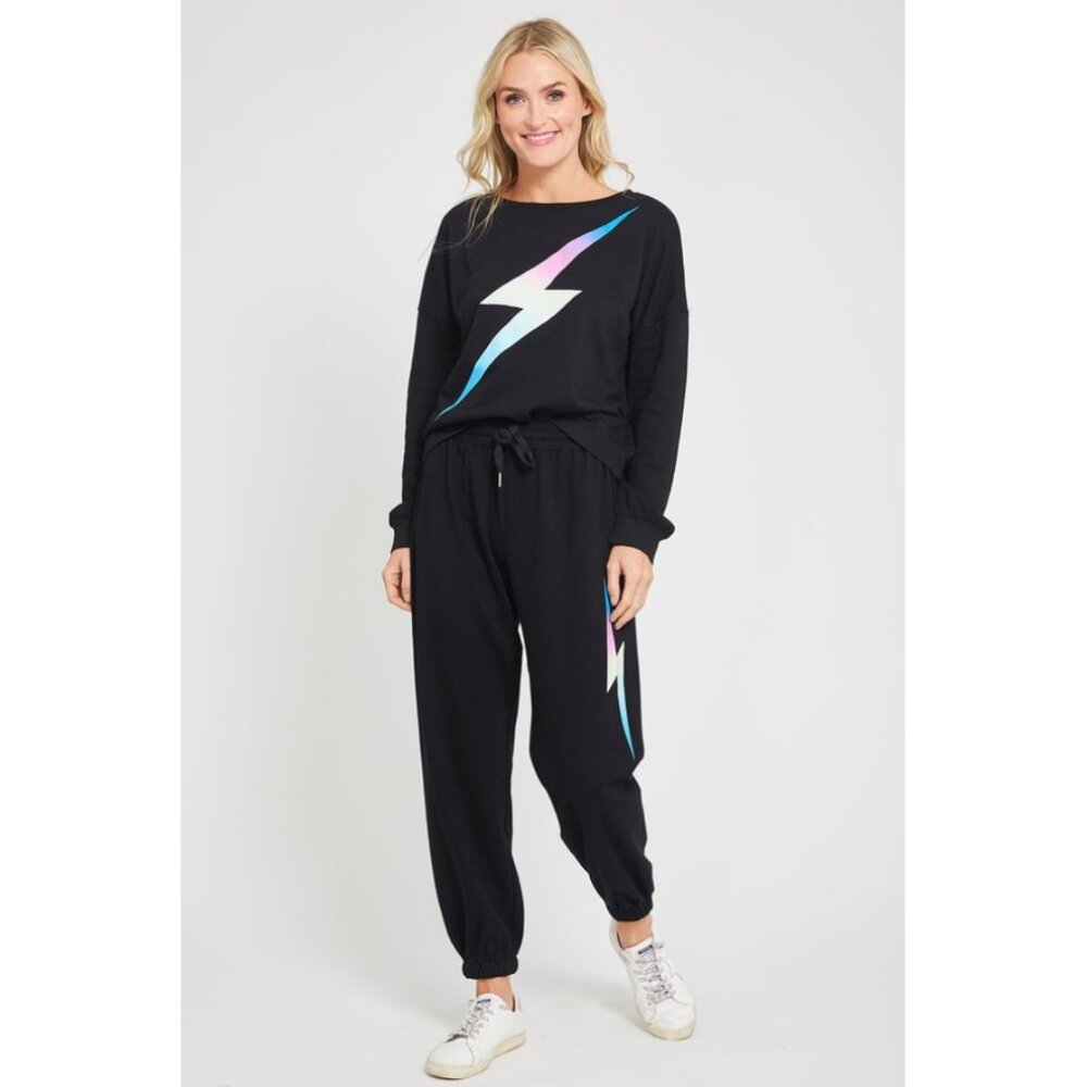 Fate Sz. S Black Lightning Bolt Sweatshirt